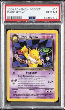 2000 POKEMON ROCKET #26 DARK HYPNO PSA 10 - Image 1