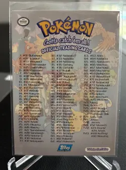 Pokemon Checklist Foil 1999 Topps TV Animation Edition Blue Logo MP - Image 2