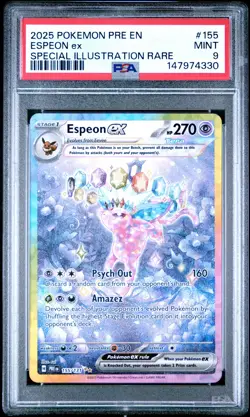 2025 POKEMON PRE EN-PRISMATIC EVOLUTIONS #155 ESPEON EX PSA 9 - Image 1
