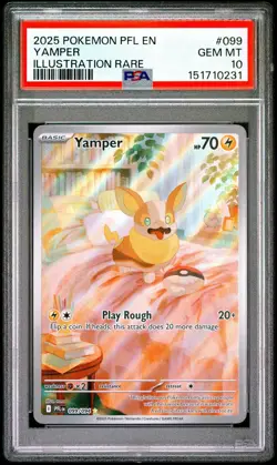 2025 POKEMON PFL EN-PHANTASMAL FLAMES ILLUSTRATION RARE #099 YAMPER PSA 10 - Image 1