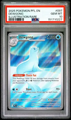 Dewgong 097/094 IR Phantasmal Flames PFL Pokemon 2025 PSA 10 - Image 1