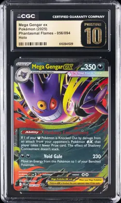 2025 POKEMON PHANTASMAL FLAMES HOLO #056/094 MEGA GENGAR EX CGC 10 PRISTINE - Image 1