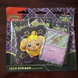 Pokemon Paldean Fates Tech Sticker Collection 3 Booster Pack Blister- Fidough - Image 1