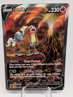 2023 Pokemon Sword & Shield Crown Zenith #GG36 Full Art Entei V - LP - Image 1