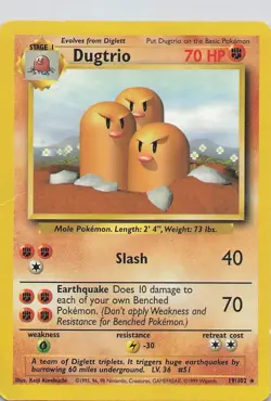 Pokemon TCG - Dugtrio - 19/102 - Rare Unlimited - Base Set Unlimited - Image 1