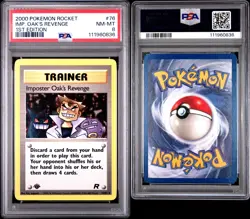 IMPOSTER OAK'S REVENGE 2000 Pokemon Rocket 1st Edition #76 PSA 8 - Image 3