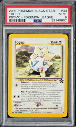TOGEPI 2001 Pokemon Black Star Promo Pokemon League #30 PSA 9 Mint - Image 1