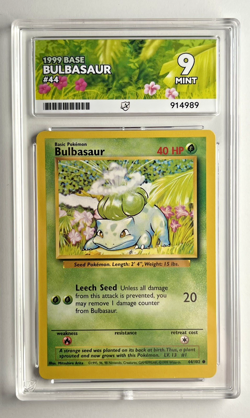 Pokemon TCG Vintage WOTC 1999 Base Set Bulbasaur 44/102 Graded Ace 9 Mint - Image 2