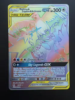 Pokemon TCG: 2019 Hidden Fates Secret Rare Moltres, Zapdos & Articuno GX (69/68) - Image 1
