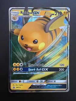 Pokemon TCG: 2019 Hidden Fates Tin Black Star Promo Raichu GX (SM213) - Image 1