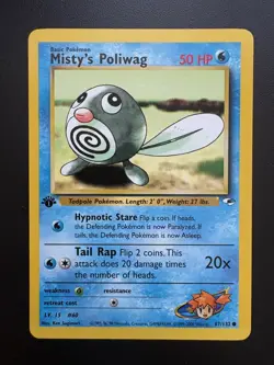 Pokemon TCG: 2000 Gym Heroes 1st Edition Misty's Poliwag (87/132) - NM/LP - Image 1