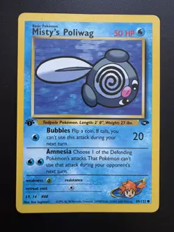 Pokemon TCG: 2000 Gym Challenge 1st Edition Misty's Poliwag (89/132) - LP - Image 1