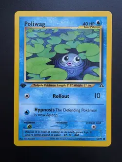 Pokemon TCG: 2001 Neo Discovery 1st Edition Poliwag (62/75) - NM/LP - Image 1