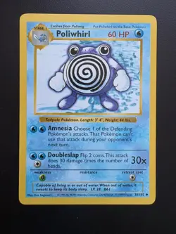 Pokemon TCG: 1999 Base Set Shadowless Poliwhirl (38/102) NM/LP - Image 1