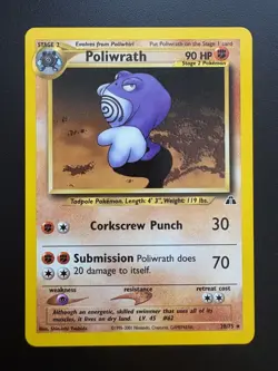 Pokemon TCG: 2001 Neo Discovery Unlimited Poliwrath (28/75) - NM/LP - Image 1