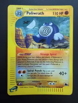 Pokemon TCG: 2003 Skyridge Reverse Holo Rare Poliwrath (26/144) MP - Crease - Image 1