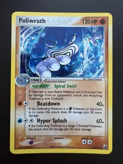 Pokemon TCG: 2005 EX Unseen Forces Holo Rare Poliwrath (11/115) NM - Image 1