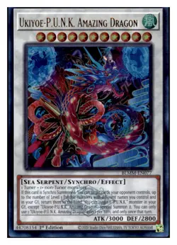 Yugioh Ukiyoe-P.U.N.K. Amazing Dragon #BLMM-EN077 Ultra Rare NM - Image 1