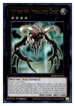 Yugioh Number 69: Heraldry Crest #BLMM-EN153 Ultra Rare NM - Image 1