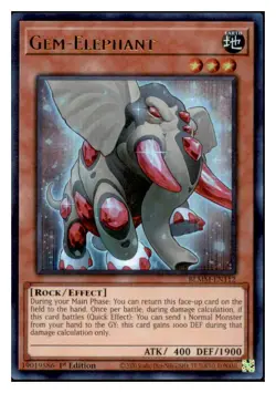 Yugioh Gem-Elephant #BLMM-EN112 Battles of Legend: Monster Mayhem Ultra Rare NM - Image 1