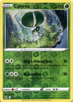 CALYREX 017/159 HOLO R CROWN ZENITH POKEMON REVERSE HOLO MP - Image 1