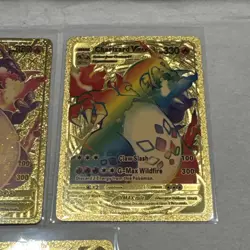 Set of 5 Pokemon Charizard Gold Foil Fan Art NM - Excellent Condition - Image 4