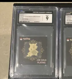 2023 POKEMON KOREAN CANDY STICKERS STRIKING - 24K GOLD PLATING CUBONE CGC 9 - Image 1