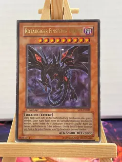 Rotaugiger finsterer Drache SD1-DE001 Ultra Rare Deutsch VG YUGIOH - Image 1