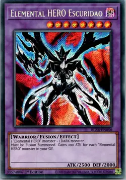 Yugioh Elemental HERO Escuridao BLAR-EN056 1st Edition Secret Rare NM - Image 1