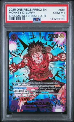 2025 One Piece PRB02 #061 Monkey D. Luffy Special Alternate Art PSA 10 GEM MINT! - Image 1
