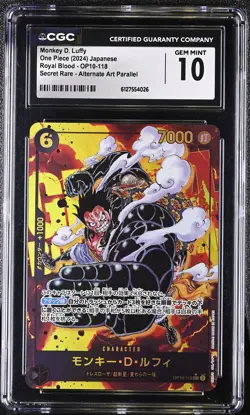 Monkey D. Luffy OP10-118 Alternate Art Parallel One Piece CGC 10 Gem Mint - Image 1