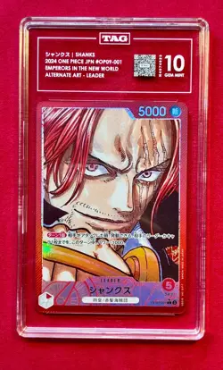 Shanks Alt Art Leader OP09-001 One Piece Emperors in the New World JP TAG GEM 10 - Image 1