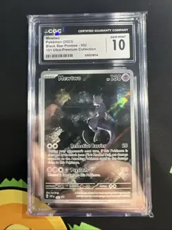 CGC Graded 10 GEM MINT Mewtwo 151 UPC Promo Full Art Pokemon Card 052 SVP EN - Image 1