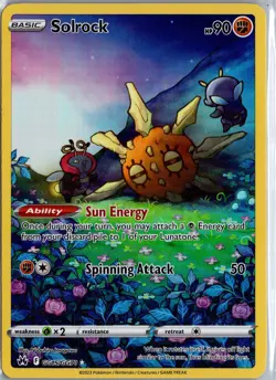 Solrock GG15/GG70 Crown Zenith Secret Rare Holo Pokemon Card MP - Image 1