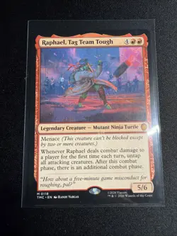 Wizards of the Coast MTG TMNT Raphael, Tag Team Tough Mythic Red #0118 - Image 1