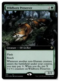 MTG Foil Wildborn Preserver (Extended Art) - Throne of Eldraine MP English - Image 1