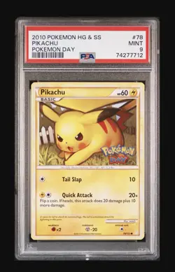 2010 Pokemon HG & SS Pikachu Pokemon Day Promo 78/123 PSA 9 - Image 1