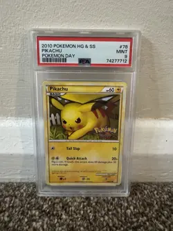 2010 Pokemon HG & SS Pikachu Pokemon Day Promo 78/123 PSA 9 - Image 3