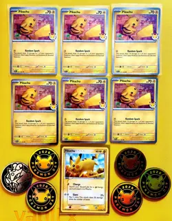 Pikachu Pokemon Day 2026 051/162 30th Anniversary Promo TCG *LOT* (6x) COIN (6x) - Image 1