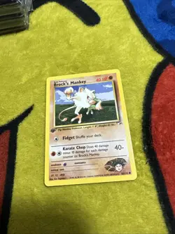 Pokemon 1st Edition Gym Heroes Brock’s Mankey 68/132 NM/M - Image 1
