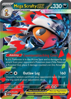 Mega Scrafty ex 135/217 Me: Ascended Heroes Holo - Pokemon TCG - NM - Image 1