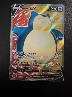 Pokemon Snorlax V 197/202 Swsh01 Ultra Rare Full Art Holo 220 HP - Image 1