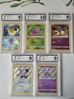 5 x POKEMON GRADED BUNDLE - 3X RADIANT RARE, 2X SHINY RARE - RKT GRADED - Image 1