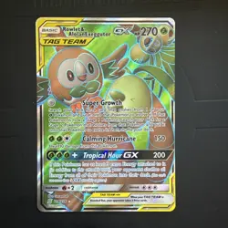 Pokemon Rowlet &Alolan Exeggutor GX 214/236 Ultra Rare Full Art Holo Tag Team NM - Image 1