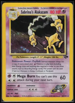 Pokemon TCG Sabrina's Alakazam #016/132 Gym Challenge - Image 1