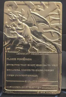 1999 Burger King 23K gold-plated Charizard Pokemon No. 6 - Authentic - Image 2