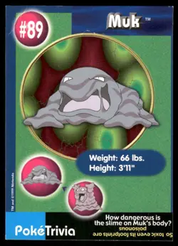 Pokemon Tcg Muk #89 Pokemon Burger King MP - Image 1