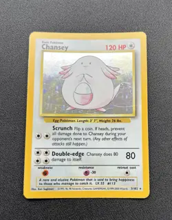 3/102 Chansey, Vintage Holo Pokemon, 1999-2000 4th Print Limited - Image 1