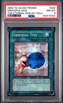 PSA 8 2002 YU-GI-OH! THE ETERNAL DUELIST SOUL PROMO #002 GRACEFUL DICE - Image 1