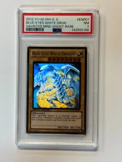 PSA 7 Blue-Eyes White Dragon Ghost Rare GLD5-EN001 Haunted Mine Yu-Gi-Oh - Image 1
